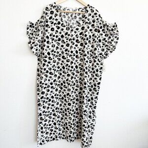 NWT Kate Landry Animal Print Midi Patio Lounge Dress Mumu Sz L